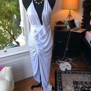 Backless halter maxi dress